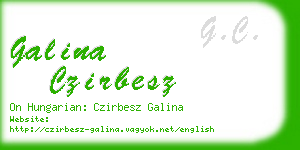 galina czirbesz business card